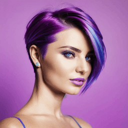 Pixie Cut Blue & Purple Hairstyle AI avatar/profile picture for women